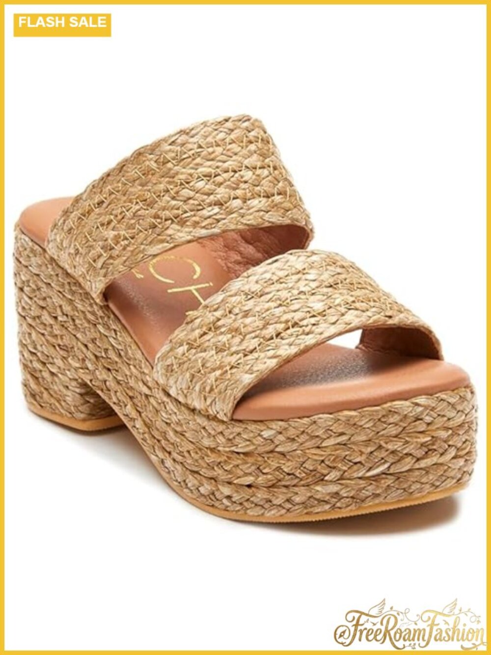 Woven Raffia Platform Wedge Sandals Slip On Ankle Strap Summer Boho